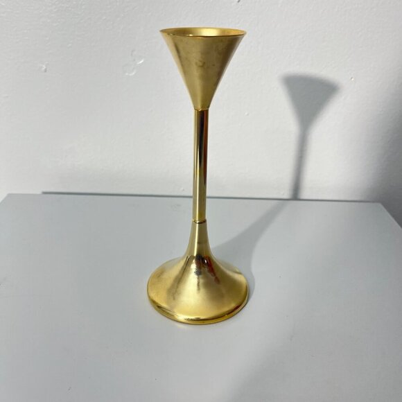Vintage‎ Lefton Exclusive Funnel  Brass Candlestick Holder - Picture 2 of 6